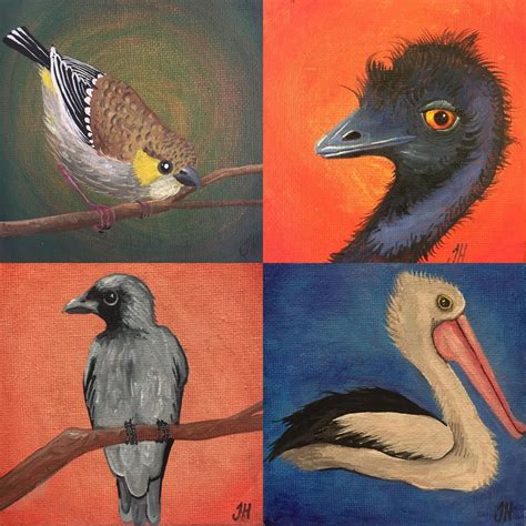 Small Tasmanian Bird Original Paintings | Brush - Art Tasmania