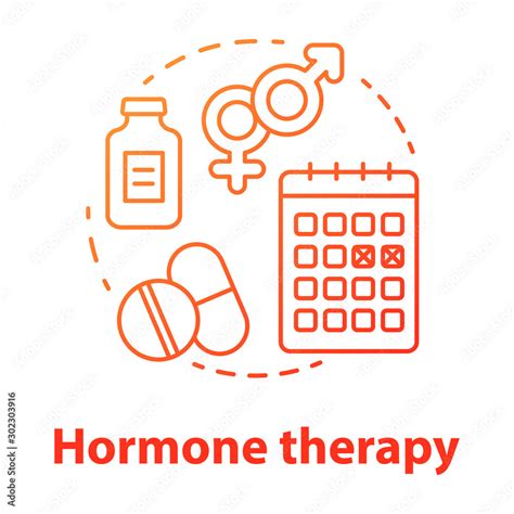 Hormone therapy red gradient concept icon. Pills idea thin line ...