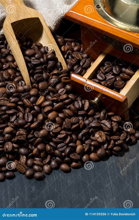 Roasted Coffee Beans and Accessories, Concept Photo, Vertical Stock ...