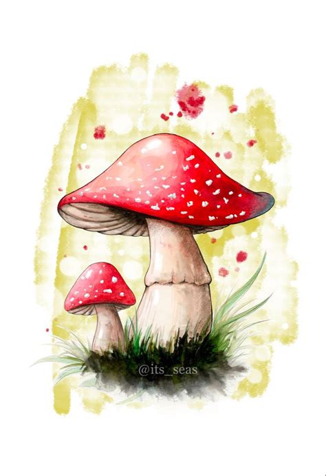 Mushroom Watercolor Art