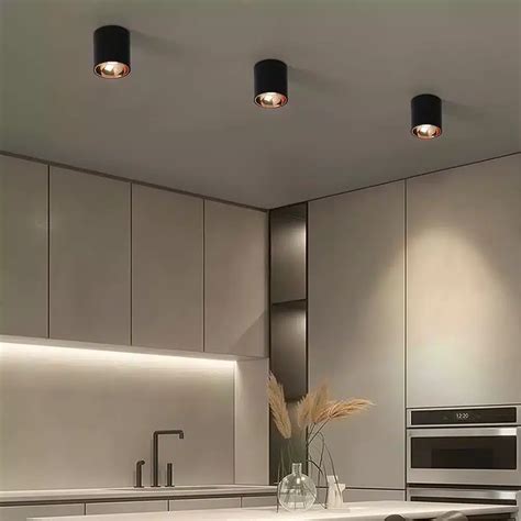 12W Cylinder Surface Ceiling Light Black Body - Arihant Star