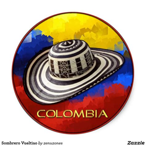 Sombrero Vueltiao Classic Round Sticker | Zazzle | Cultura de colombia ...