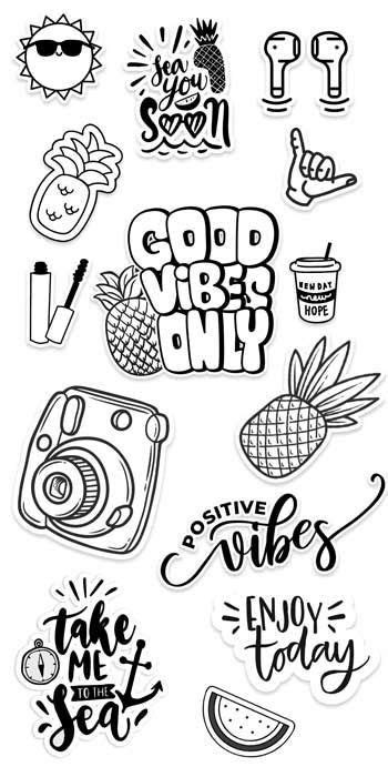 Aesthetic Printable Black And White Stickers