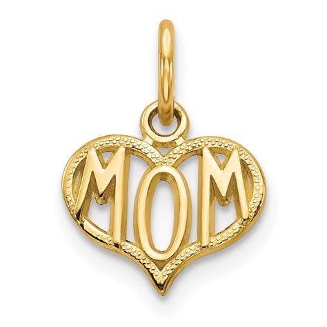 Beautiful 14k MOM Heart Charm - Walmart.com