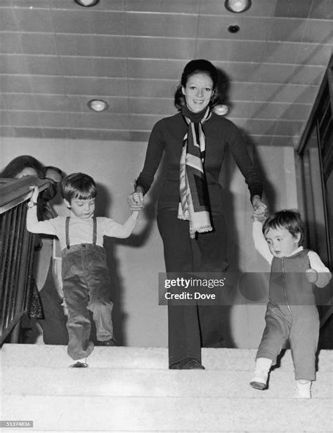 English actress Maggie Smith with her two children, Chris Larkin and... News Photo - Getty Images