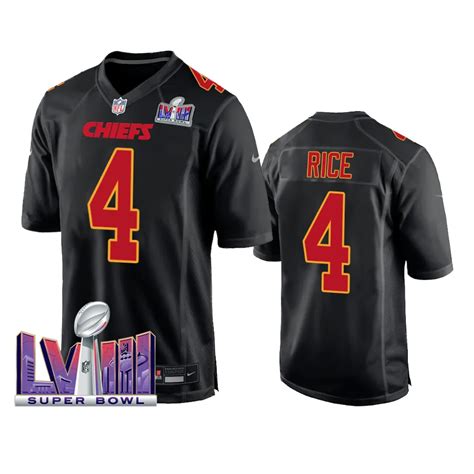 Super Bowl LVIII Kansas City Chiefs Rashee Rice Black Fashion Jersey ...