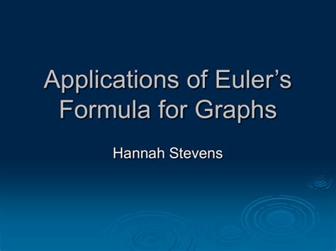 Applications of Euler`s Formula