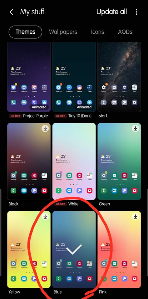 Samsung themes that were configured to work in dark mode are no longer ...