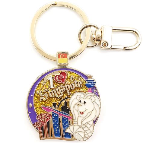 Buy SINGAPORE PREMIUM METAL KEYCHAIN - ICONIC SINGAPORE WITH MERLION ...