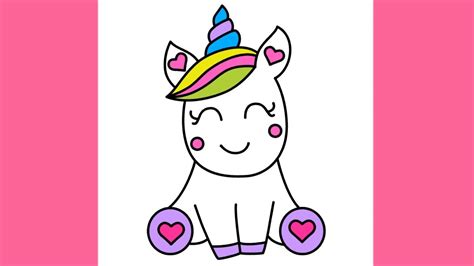 How to draw Super Cute and Easy Unicorn for kids step by step