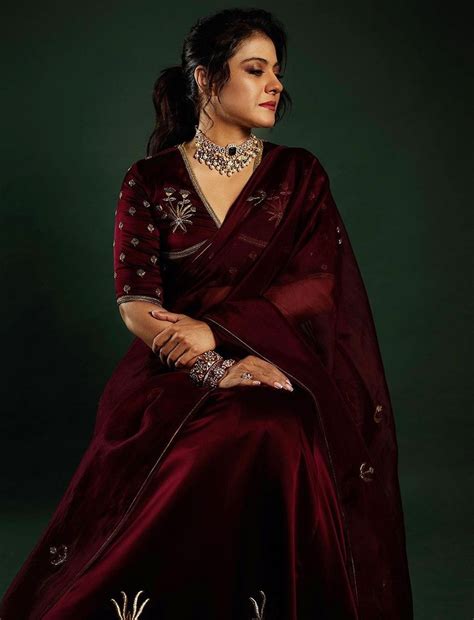 Kajol aces her ethnic look in a maroon lehenga for "Salaam Venky ...