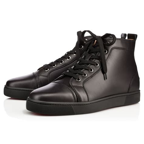 Christian louboutin Louis Calfskin High-Top Sneakers in Black for Men | Lyst