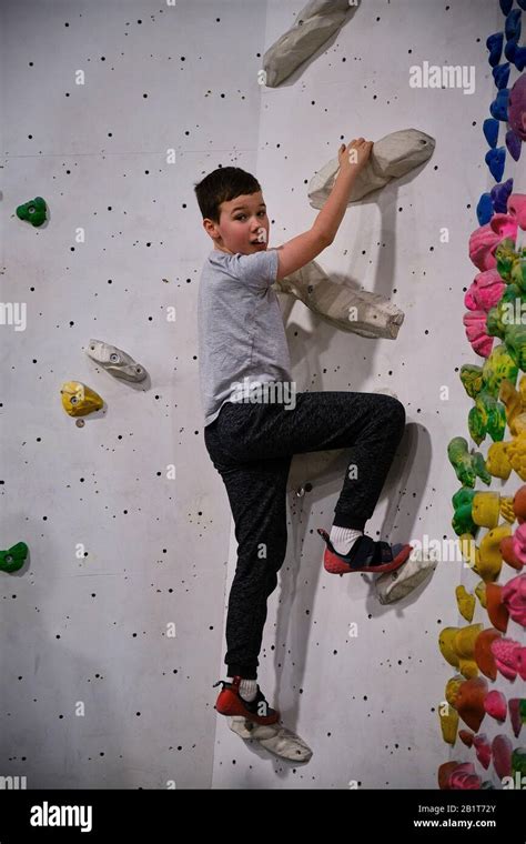 Indoor rock climbing Stock Photo - Alamy