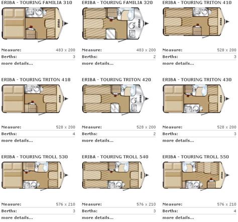 Eriba Caravan Layouts