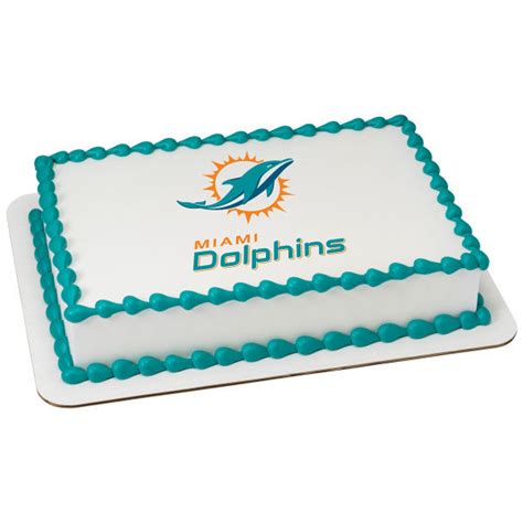 Miami Dolphins Edible Image Cake Topper / Miami Dolphins Cake | Etsy