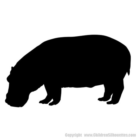 HIPPOPOTAMUS SILHOUETTE WALL DECALS (Safari Animal Decor)