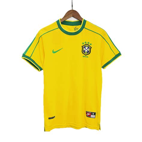 Brazil Jersey Custom Home Soccer Retro Jersey 1998 | Best Soccer Store