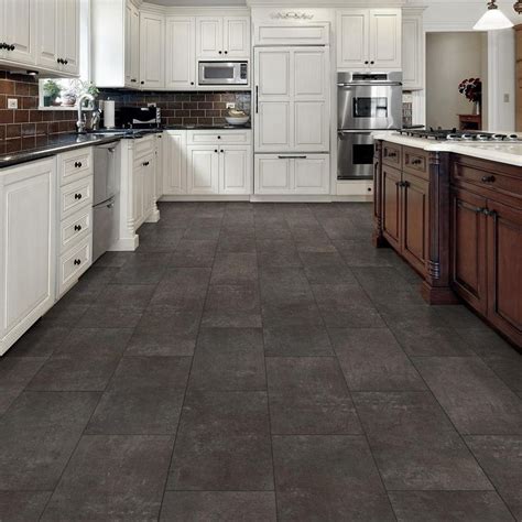 slate vinyl flooring kitchen - Emely Addison