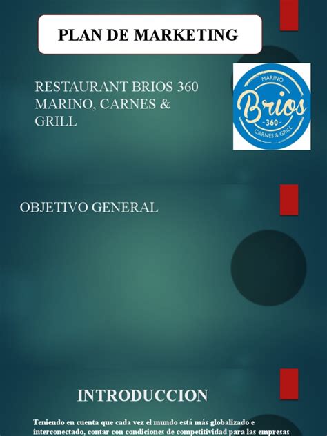 Restaurant Brios 360 Marino, Carnes & Grill | PDF | Marketing | Calidad ...