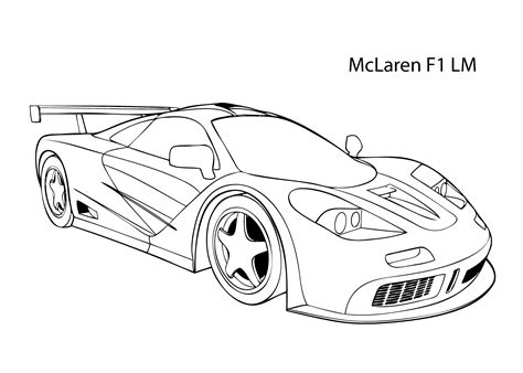 Super car McLaren F1 LM coloring page, cool car printable free | Cars ...