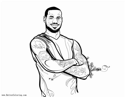 Lebron James Coloring Pages Lakers - Free Printable Templates