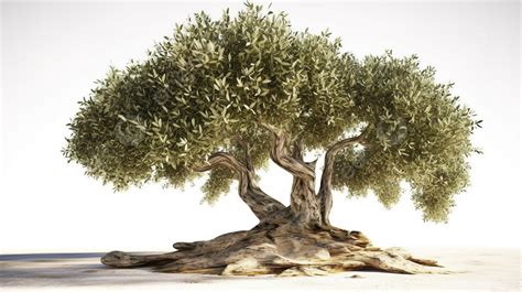 An Olive Tree Is Rendered On A White Background, 3d Olive Tree Isolated, Hd Photography Photo ...