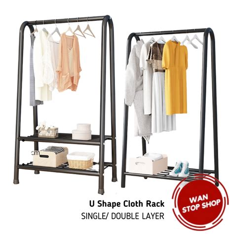 U Shape Cloth Rack Cloth Hanger Clothes Rack Hanging Organizer Drying Rack Laundry Rack ...