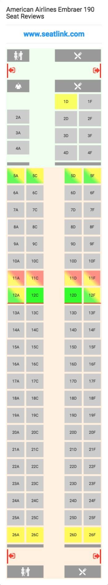 American Airlines Embraer 190 (E90) Seat Map | American airlines ...