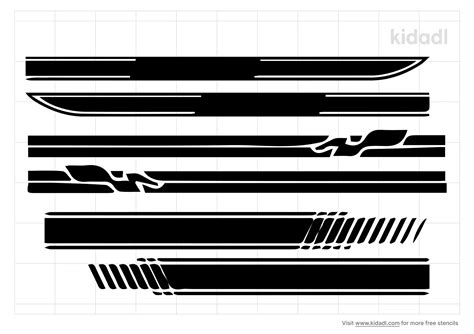 Free Racing Stripe Stencil | Stencil Printables | Kidadl