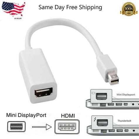 Thunderbolt Mini Display Port DP To HDMI Adapter for Apple MacBook Air Pro iMac, thunderbolt ...