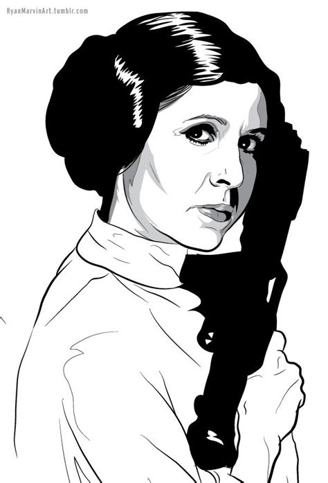 Princess Leia Clip Art Black And White