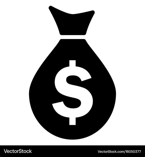 Money bag icon silhouette Royalty Free Vector Image