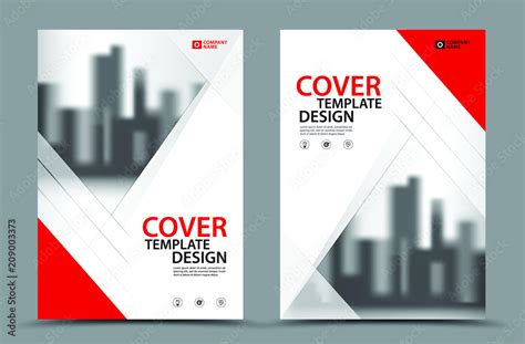 Red Cover template vector, Book Cover Design Template in A4. Brochure layout, Annual Report ...