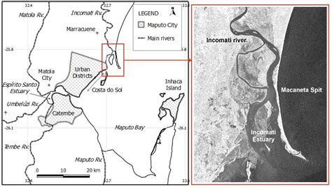 Macaneta spit location (right image modified after USGS/NASA Landsat) | Download Scientific Diagram