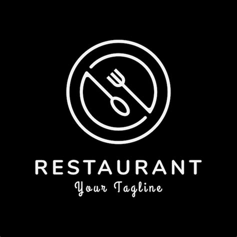 Premium Vector | Fork spoon and plate logo design food or restaurant logo