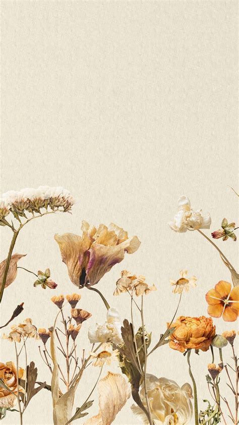 Aesthetic autumn flower phone wallpaper, | Premium Photo - rawpixel