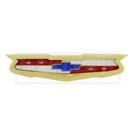 Trim Parts Chevy Trunk Emblem Assembly | With Gold Bezel | Bel Air 6 ...