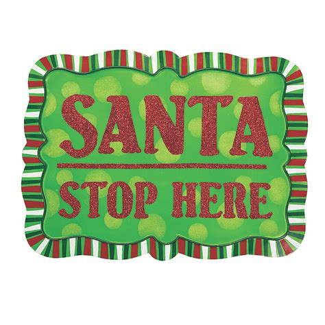 “Santa Stop Here” Yard Sign - Oriental Trading - Discontinued