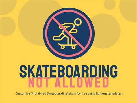 Free No Skateboarding Sign Templates