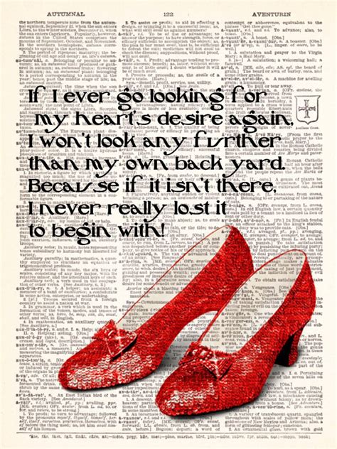 Ruby Slippers Wizard Of Oz Dorothys Hearts Desire Quote | Etsy