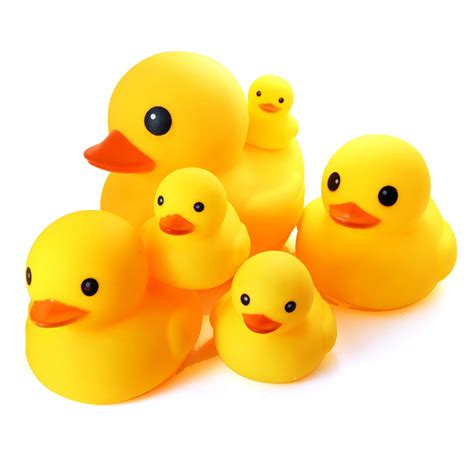 Novelty Place [Float & Squeak] Six Rubber Duck Family Pack Ducky Baby Bath Toy for Kids (Pack of ...