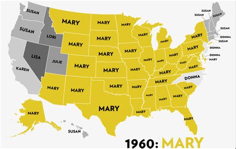 Six Decades of the Most Popular Girls Names: A Map! | Mappenstance.