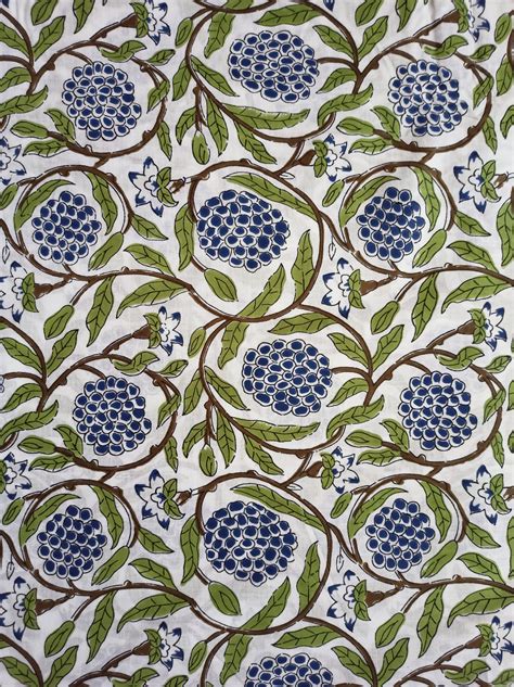 Sanganeri Print Cotton Fabric Indian Fabric By Yard Hand | Etsy