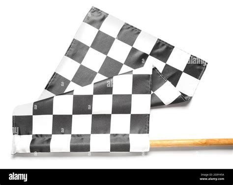 Racing flag on white background Stock Photo - Alamy