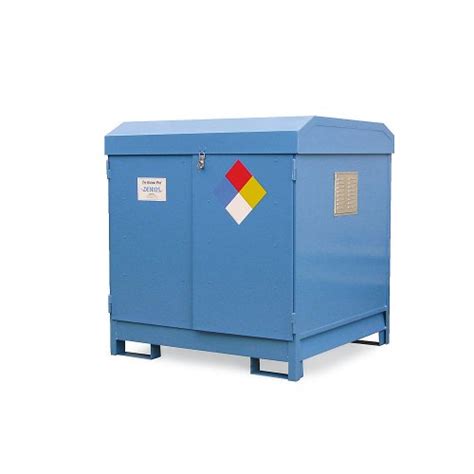 Eurokraft Steel Outdoor Drum Storage Cabinets Four Drum Capacity Blue ...