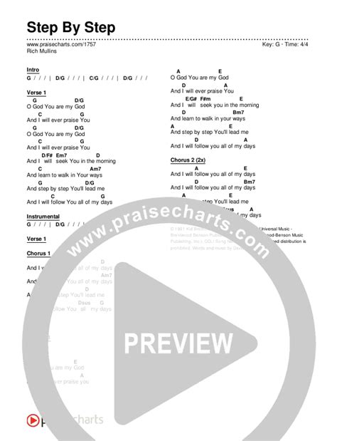 Step By Step Chords PDF (Rich Mullins) - PraiseCharts