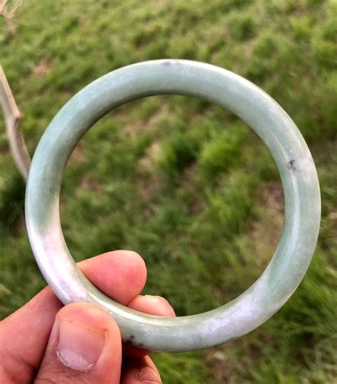 Round Jade Bangle Light Green Jade Bangle Hand Carved Jade - Etsy