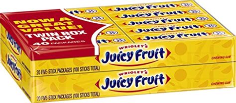 JUICY FRUIT Original Bubble Chewing Gum, 5 Stick (40 Packs) 1