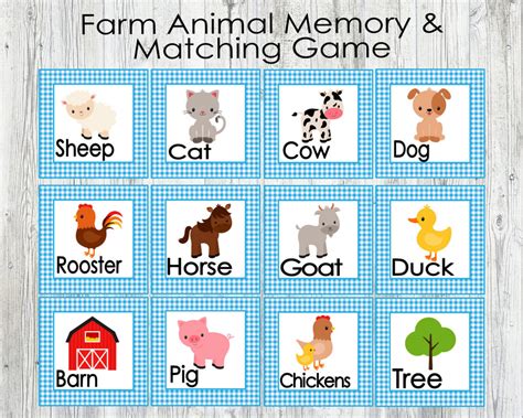 Animal Matching Cards Printable - Printable Card Free