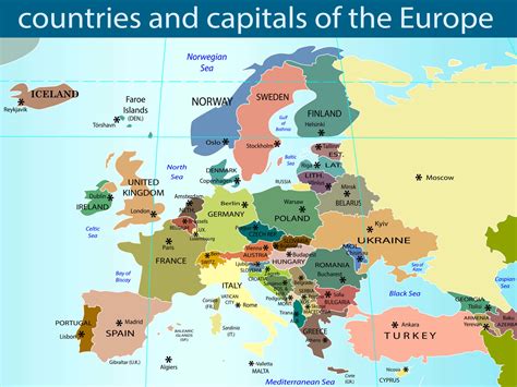 Europe Countries Labeled Map / Europe Map Labeled, European Countries Map with Capitals Names ...